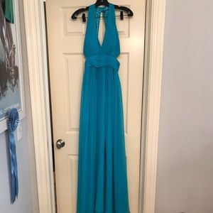 Aidan Mattox Silk Cutout Gown